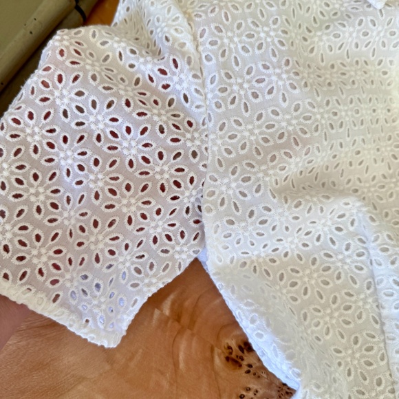 Draper James x Net-a-Porter White Eyelet Midi Shirt Dress with embroidery, 2 - Picture 5 of 6